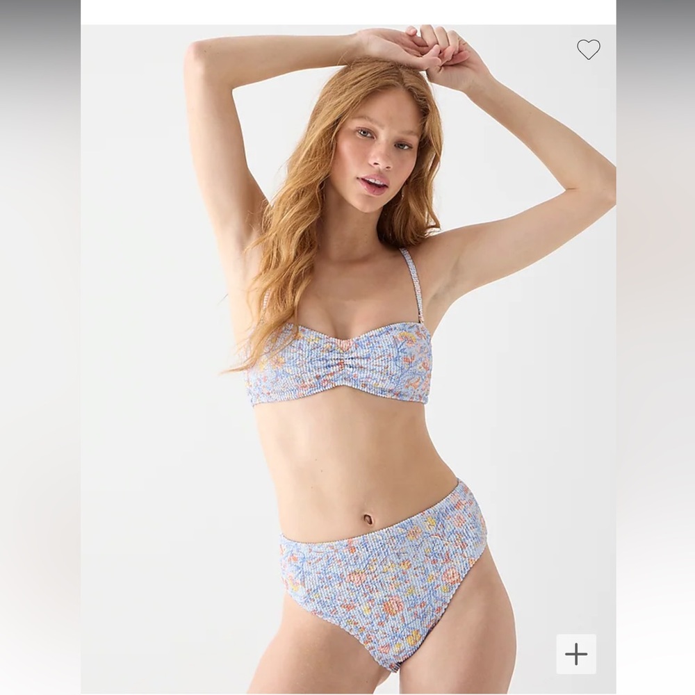 NWT J. Crew floral scrunchie bikini - high waist - size sm